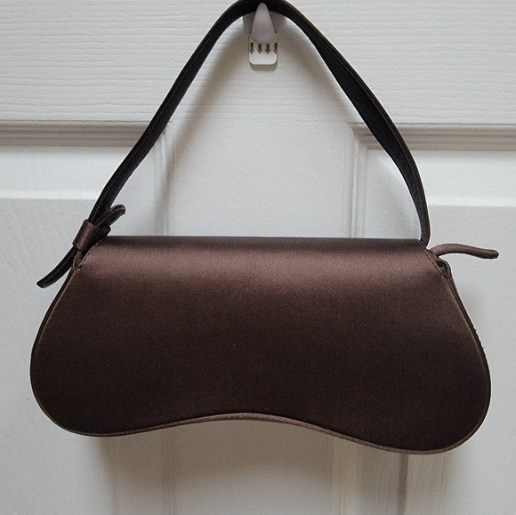 Stuart Weitzman Elegant Brown Evening Handbag with Embellishments Made In Spain - Picture 2 of 5